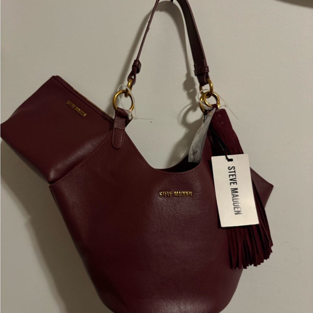 Steve Madden Deep Burgundy Shoulder Bag
